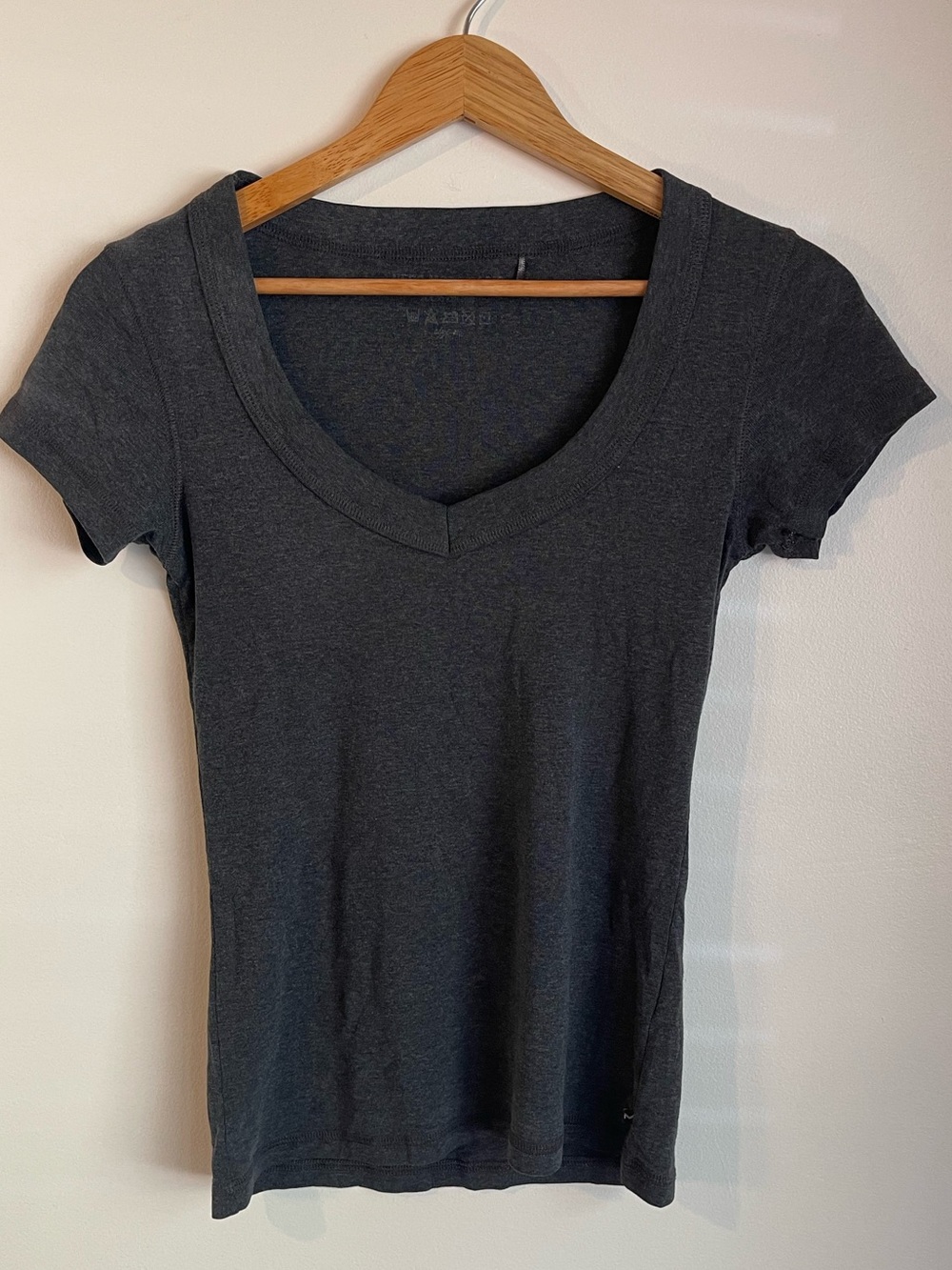 Vero Moda Basic Short Sleeve V-Neck T-Shirt Dark Heather Gray Size M